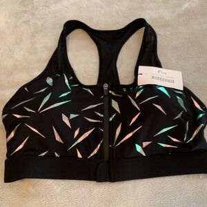 Black and Multicolor Sports Bra Zyia nwt